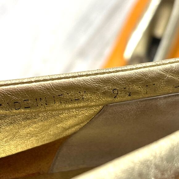 Vintage 1980s Bally Womens 9.5 Mustard Yellow Gold Leather Lace Up Sneakers - Picture 8 of 8